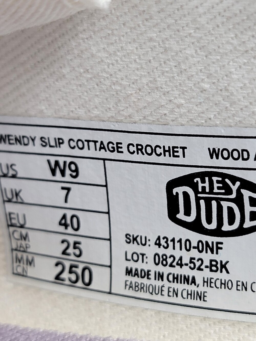 Hey Dude Wendy Crochet Cottage Mule Womens 9 - Picture 9 of 9